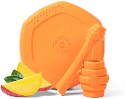 Hive Chew Toy for M/L Dogs – Orange/Sweet Mango Scent – Chew, Fetch, & Treat-Dispensing Enrichment Toy, Floats, Made in USA, Pairs with Hive Chew Sticks for M/L Dogs