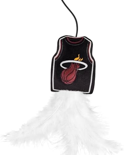 Pets First NBA Miami Heat Team Jersey Wand with CAT NIP, Cat Toy Jersey Shaped Plush Teaser Toy for Cats & Kittens - Interactive Pet Toy for Play & Exercise