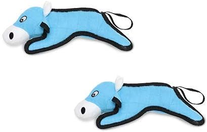 TUFFY® : 2 Pack Jr Cow Dog Toy: Ultra Durable Plush Toy with Multiple Layers & Reinforced Seams, Washable and Floats, Original Construction