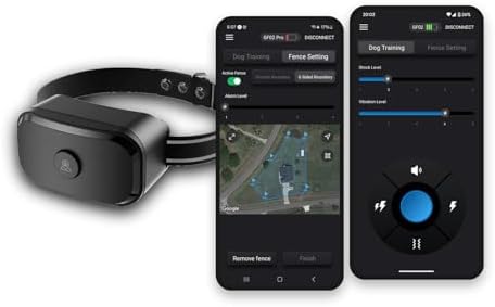 GF03 H-GPS Dog Fence, Wireless Dog Fence with No Subscription, Virtual Dog Containment System with Customizable Boundary, 2-in-1 Training Collar, Waterproof & Rechargeable for Medium Large Dogs