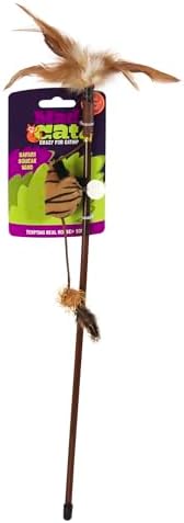Mad Cat Safari Squeak Interactive Teaser Wand Cat Toy with Catnip, 1 Pack