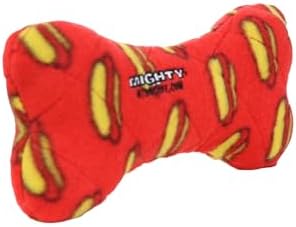 MIGHTY Tuffy 2 Pack Bone Dog Toy: Ultra Durable Plush Toy with Multiple Layers & Reinforced Seams, Washable and Floats, Vinyl Bone & Fleece