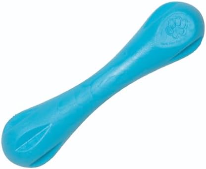 WEST PAW Zogoflex Hurley Dog Bone Chew Toy – Floatable Pet Toys for Aggressive Chewers, Catch, Fetch – Bright-Colored Bones for Dogs – Recyclable, Dishwasher-Safe, Non-Toxic, Large, Aqua