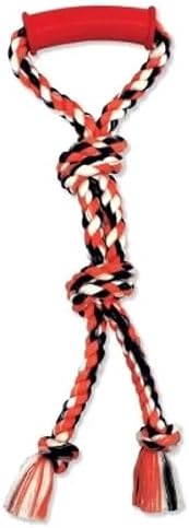 Mammoth Pet Products Flossy Chews Color Twin Tug with Rubber Handle – Premium Cotton-poly Tug Toy for Dogs – Interactive Dual Dog Tug Toy – Tug Rope Dog, MultiColored, Large 24” (20077F)