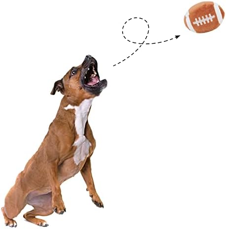 Interactive Dog Balls, 2 Pack Plush Squeaky Dog Toys Balls for Dogs, Football Rugby Dog Toy Ball Indoor Outdoor Sports Stuffed Puppy Toy for Small Medium Dog(Football+Rugby)