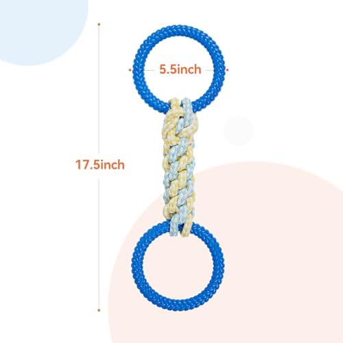 Dog Rope Toys for Medium-Small Dogs, Durable and Indestructible Aggressive Chewers, Multiple Textures Interactive Tug of War Toys 17.5x5.5 inch