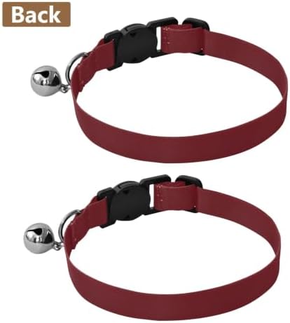 2 Pack Pet Collars Alizarin Crimson Black Gradient Cat Bell Collar, Adjustable Length 10.6" to 17.1"
