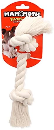 Mammoth Pet Products Dog Flossy Chews 100-Percent Cotton White Rope Bone, Medium, 12-Inch (10004V), All Breed Sizes