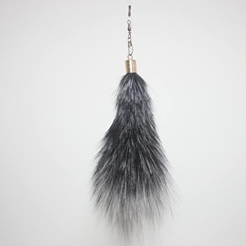 Fosrion Real Raccoon Tail Fur Cat Toy, 3 Fox Fur Piece