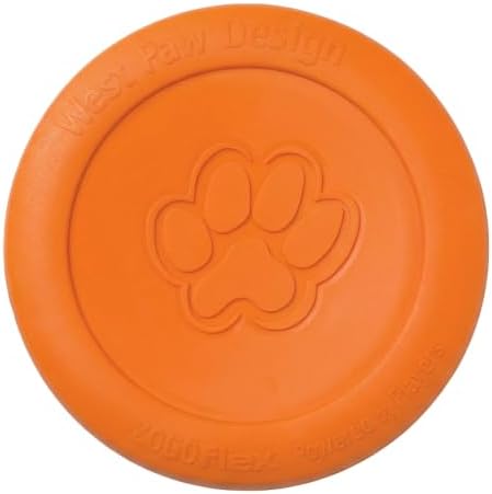 West Paw Zogoflex Zisc Dog Flying Disc, High Flying Aerodynamic Disc for Dogs Puppy – Lightweight, Floatable Disc for Fetch, Tug of War, Catch, Play – Doubles as Food/Water Bowl, Large 8.5", Tangerine