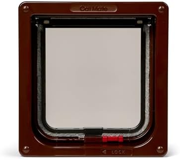 Cat Mate 2-Way-Locking Cat Flap with Door Liner to 50mm (234) - Secure Lockable Door for Small to Medium Sized Cats, for UPVC, Wood and Wall, Brown