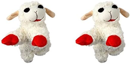 Multipet International Lambchop Plush Squeak Toy Mini for Pets, 6-Inch [2-Pack]