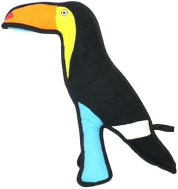 TUFFY - World's Tuffest Soft Dog Toy - Zoo Toucan - Multiple Layers. Made Durable, Strong & Tough. Interactive Play (Tug, Toss & Fetch). Machine Washable & Floats