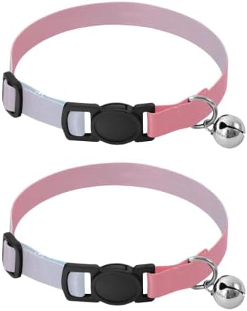 2 Pack Cat Collars Pink Blue Gradient Kitten Bell Collar, Adjustable 10.6 to 17.1 Inches