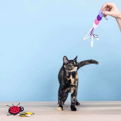 Fringe Studio Living THE Bug Life, Small Plush Cat Toy, 3PCS Set, PetShop Collection (904041)