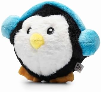 Flourish Pets 2 in 1 Christmas Multi-Layer Chew Toy for Active Dogs | Non-Toxic BPA Free Double Stitched Soft Fabric and Long-Lasting Dog Plush Toys (Penguin 3.5")