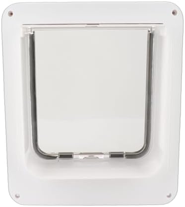 Alomejor Automatic Sensing Smart Cat Door with Easy Operation and Dual Entry for Home Safety, Plastic Material