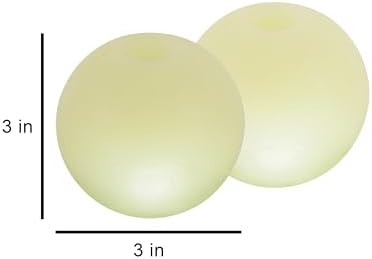 Harry Barker Glow-in-the-Dark Rubber Dog Fetch Balls, High-Bounce Interactive Toy with Safety Air Vent, 3 Inch, Launcher-Compatible