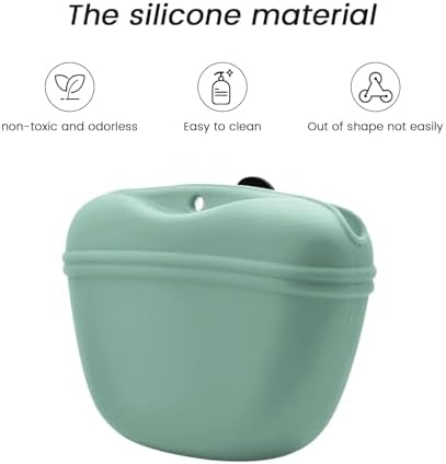 AUDWUD Silicone Dog Treat Pouch with Clicker Magnetic Closure Secure Clip