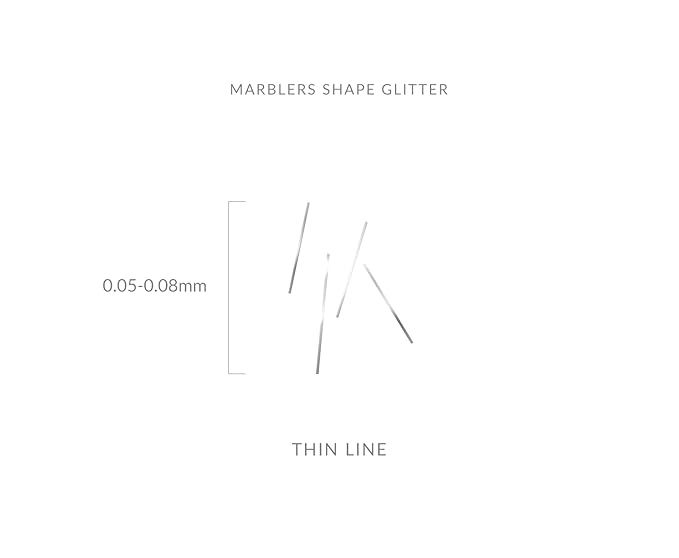MARBLERS [Thin Line] Shape Glitter for Body & Face 0.11oz (3g) | Flake | Non-Toxic | Vegan | Cruelty-Free | Eyeshadow, Nail Polish, Nail Art | Festival, Rave & Party Makeup | Body & Face