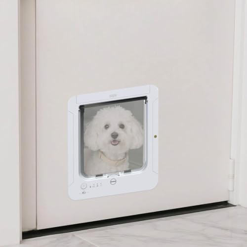 Cat Flap Door, Smart Cat Door for Interior & Exterior, Cat Flap Doors a Small Open Door for a Crate, Easy Installation Pet Doors for Cats Houses, Playpens, Cats delivery Room, etc. (White)