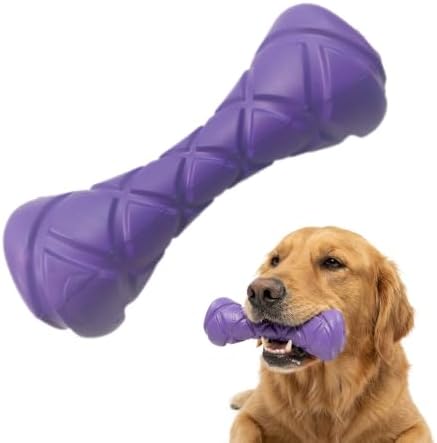 Interactive Dog Bone Toy - Lightweight EVA Foam Floating Fetch Toy for Water & Land - Soft Durable Fitness Bone for Training & Exercise - Textured Grip Gentle on Teeth & Gums, Pet Chew Toy (Purple)