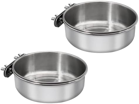 Bird Feeding Dish Cups, Stainless Steel, 2 Pack, Medium