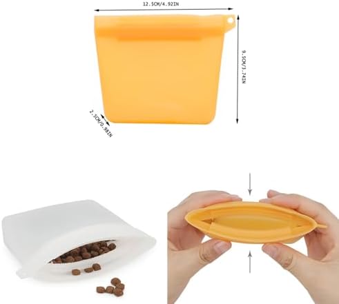 2 Pack Dog Treat Pouch Mini Training Bag with Closure Seal Clip 4oz Silicone Waterproof Pouches Carrier Dispenser for Puppy Small Dogs Pet Snack Leash Attachement
