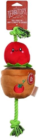 Territory Interactive Play Plush Treat-and-Tug Reward Toy for Dogs, Tomato