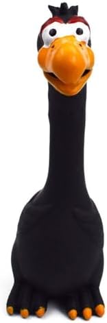 Squeaky Chicken Toy, Latex Rubber Screaming Chicken Toy, Chew Toy, Teething, Stress Relief,for Small Medium Large Dogs, Indoor Outdoor Play(Black)