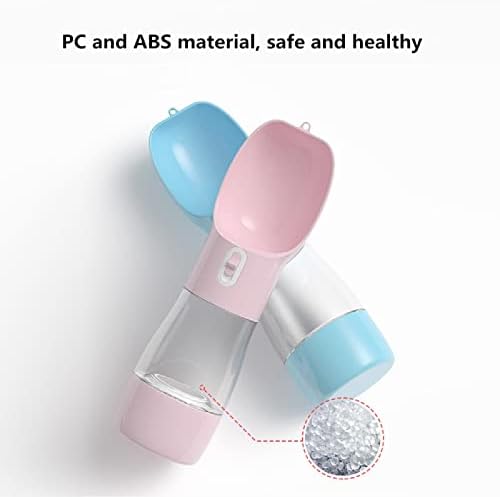 Portable Dog Water Bottle with Food Container Dishwasher Safe-Pink
