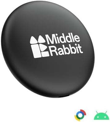 Middle Rabbit Cat GPS Tracker Tag for Android, No Subscription | Pet Tracker for Cats, Works with Google Find My Device | Lightweight Collar Tag Alternative to AirTag for Android Phones