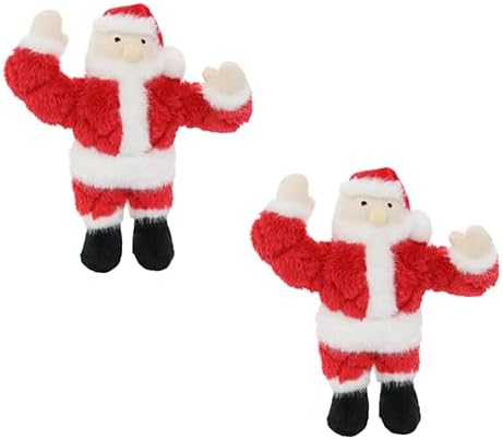 MIGHTY Tuffy 2 Pack Santa Ultra Durable Small Plush Dog Toy
