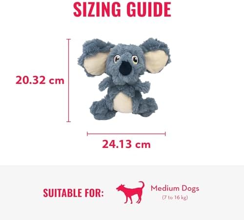 KONG Scrumplez Dog Toy - Soft Plush Squeaker Toy for Interactive Play, Stuffed with Extra-Squeaky Fun, Durable and Engaging for Dogs (Gray Koala)