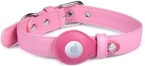 Blueberry Pet Microfiber Leather AirTag Dog Collar