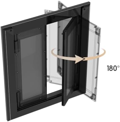 Aluminum Large Dog Door for Door Mount, Up to 110 LBS, Black | French Style Heavy Duty Pet Door, Double Magnetic Flaps, Telescoping Tunnel, Solid Aluminum Frame Fits Dogs Up to 110 LBS