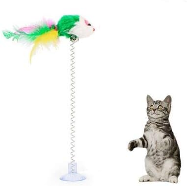 Cat Interactive Toy Stick Feather Wand With Small Bell Mouse Cage Toys Plastic Artificial Colorful Cat Teaser Toy Pet Supplies (Tpye12)
