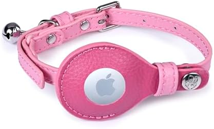 Blueberry Pet Microfiber Leather AirTag Cat Collar with Bell