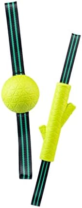 Hyper Pet Grab Tabs EVA Fetch Stick and Fetch Ball with Nylon Tabs Fetching Dog Toys That Floats in Water Combo Pack