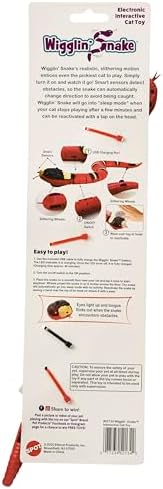 SPOT Wigglin' Snake - Electronic Interactive Cat Toy, Touch Activated Snake Slithers and Slides to Entertain Cats and Kittens, Smart Sensors Detect & Avoid Objects, USB Rechargeable - 15 inch