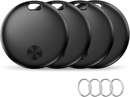Smart Mini Tracker Tag Item Finder 4Pack [ MFi Certified ] | Compatible with Apple Find My APP (iOS Only), Replaceable Battery, Suitable for Luggage, Bags, Wallets, Backpacks, Keys