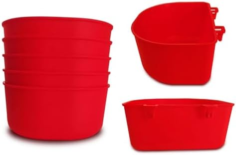 5 Pack Cage Cups Chicken Birds Feeder Water Bowl 25 OZ Rabbit Feeding Watering Dish for Travel Carrier Cat Puppy Food Dispenser Hanging Wire Cages Treats Box Seed Drinking Coop Cup Birdbath