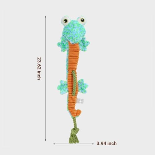 23.62 Inch Stuffing Free Lizard Squeaky Dog Toy, Tug Chew Toy for Dogs