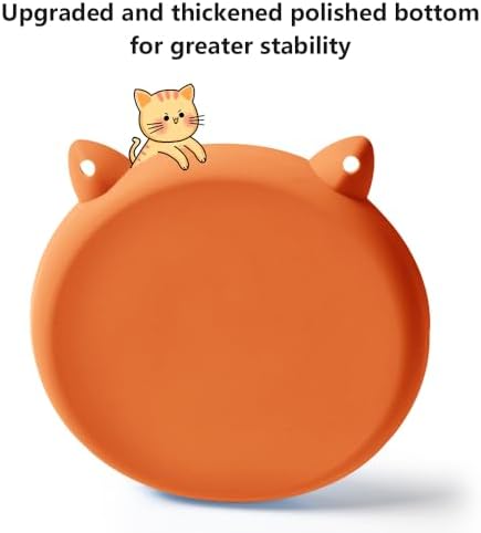 2Pcs Silicone Slow Feeder Cat Bowl,Puzzle Feeder,Interactive Toys,Slow Feeding cat Bowl Suitable for All Dry and Wet Foods,Easy to Clean Silicone Bowls(Orange and Purple)