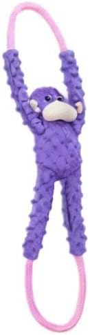 ZippyPaws RopeTugz Durable Dog Pull Rope Toy - Purple Monkey