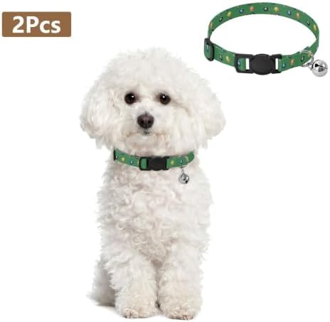 Colorful Billiard Balls Green Easy to Clean Kitten Collar 2 Pack Comfortable Cat Collar
