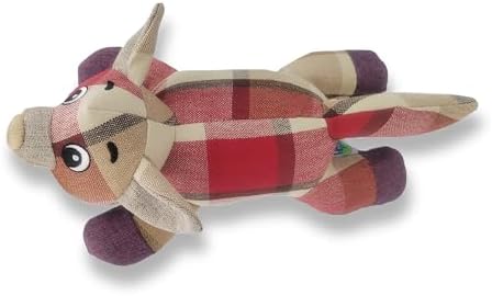 Happy Tails 10" Wolf Squeaky Dog Toy for Medium-Large Dogs Polyester with Reinforced Stitching - Durable and Interactive