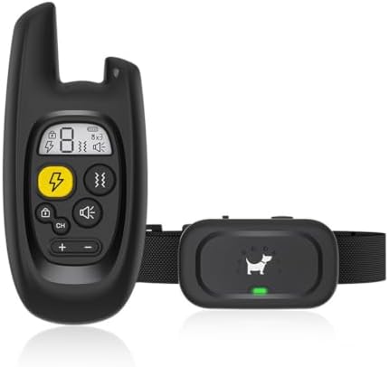Dog Training Device Remote Control Barking Device pet Dog Trainer Electric Shock Collar pet Supplies Waterproof Rechargeable(Black A)