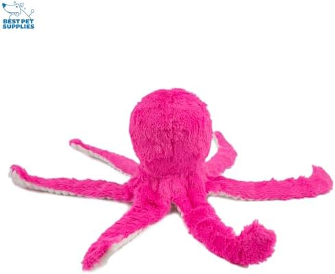 Best Pet Supplies Interactive Squeaky Dog Chew Toy, Ideal Dog Toys for Chewers, Small, Medium & Large Dogs, and Fetch Lovers - Octomutant (Fuchsia), Large