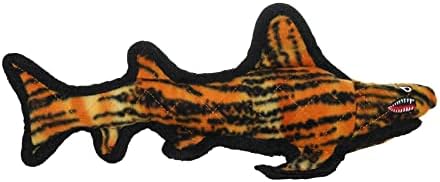 TUFFY® : 2 Pack Tiger Shark Dog Toy: Ultra Durable Plush Toy with Multiple Layers & Reinforced Seams, Washable and Floats, Original Construction